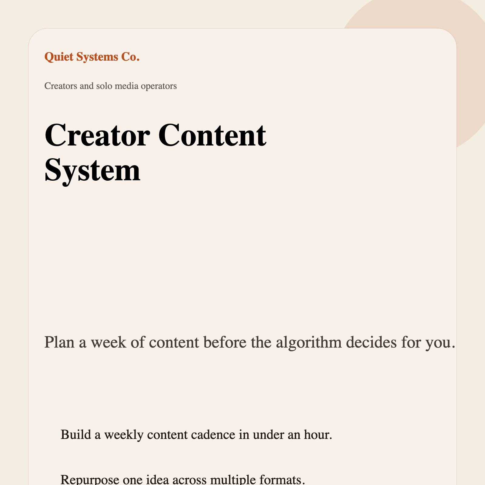Creator Content System